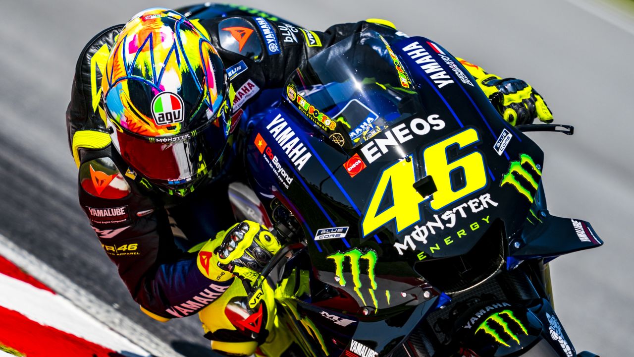 Valentino Rossi of Yamaha during practice in Doha, Qatar.