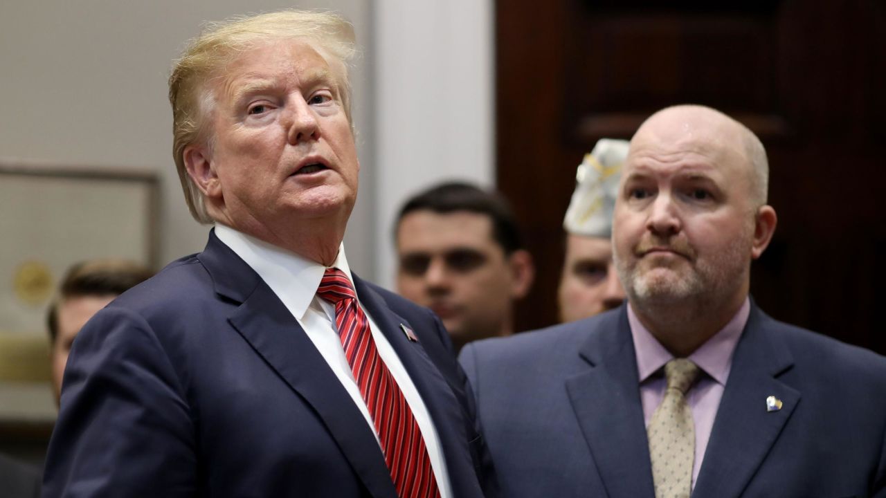 WASHINGTON, DC - MARCH 05: U.S. President Donald Trump listens to a shouted question from a reporter following the signing of an executive order at the White House on the "National Roadmap to Empower Veterans and End Veteran Suicide" March 5, 2019 in Washington, DC. Trump commented on the recent requests from committees in the House of Representatives for documents related to his business, personal tax records, and other subjects believed to be under congressional investigation. (Photo by Win McNamee/Getty Images)