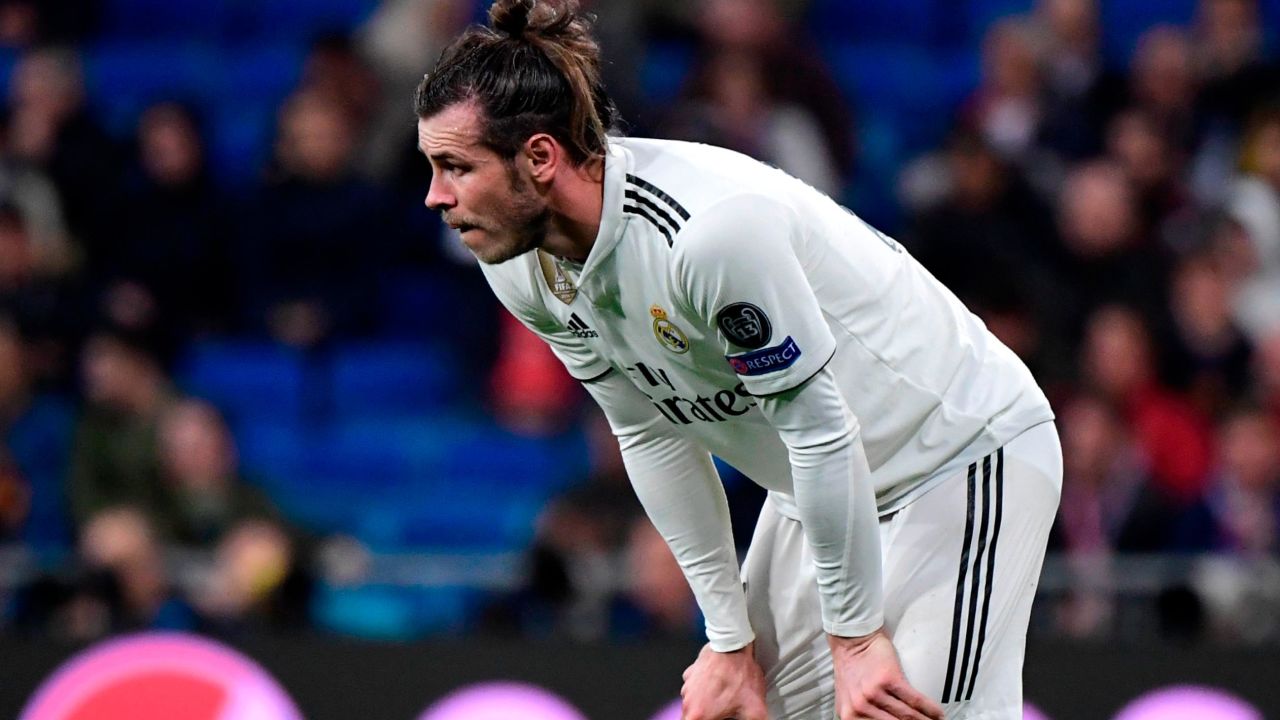 Real Madrid's Welsh forward Gareth Bale gestures during the UEFA Champions League round of 16 second leg football match between Real Madrid CF and Ajax at the Santiago Bernabeu stadium in Madrid on March 5, 2019. (Photo by JAVIER SORIANO / AFP)        (Photo credit should read JAVIER SORIANO/AFP/Getty Images)