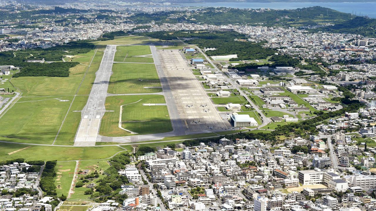 The US Marine Corps Air Station Futenma in Ginowan in Japan's southern island prefecture of Okinawa. 