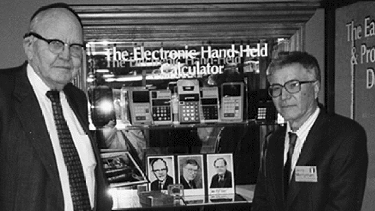 Jerry Merryman, right, and Jack Kilby, at the American Computer Museum in Bozeman, Montana, in 1997
