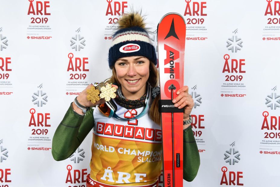 And she clinched a remarkable fourth straight slalom world title -- a streak stretching back to 2013 -- to go with a bronze in the giant slalom in Sweden.