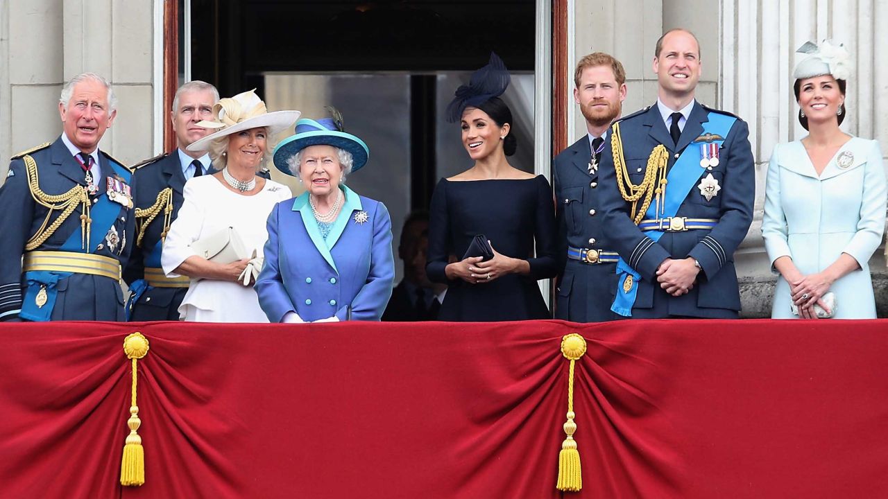 The royal family on the balcony of Buckingham Palace in July 2018.