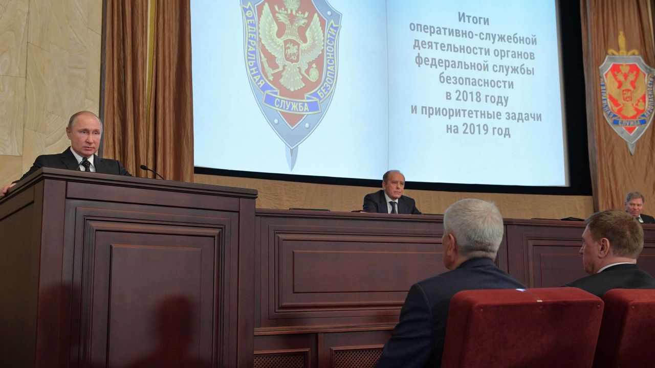 Speaking at a board meeting of the FSB on Wednesday, March 6, Vladimir Putin said foreign intelligence agencies 'are striving to increase their activity' across Russia.