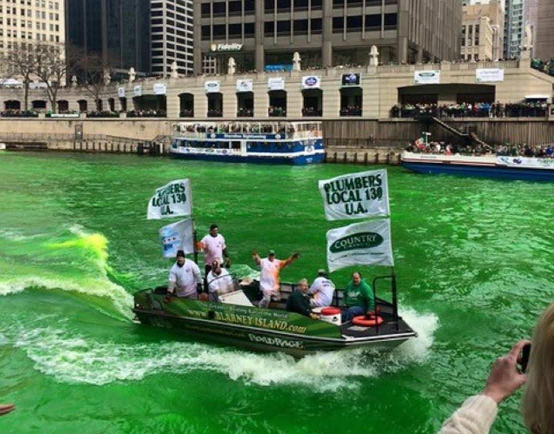 On the morning of the St. Patrick's Day parade, the dye crew will be on the river by 9 a.m.