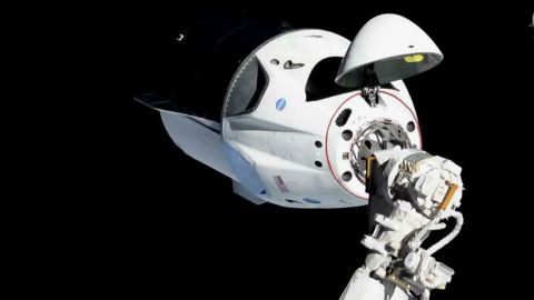 SpaceX's Crew Dragon docking with the International Space Station.