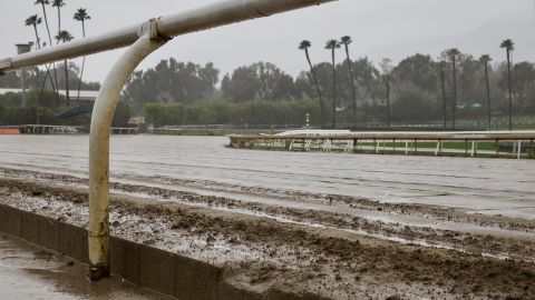 The dirt track at Santa Anita Park.