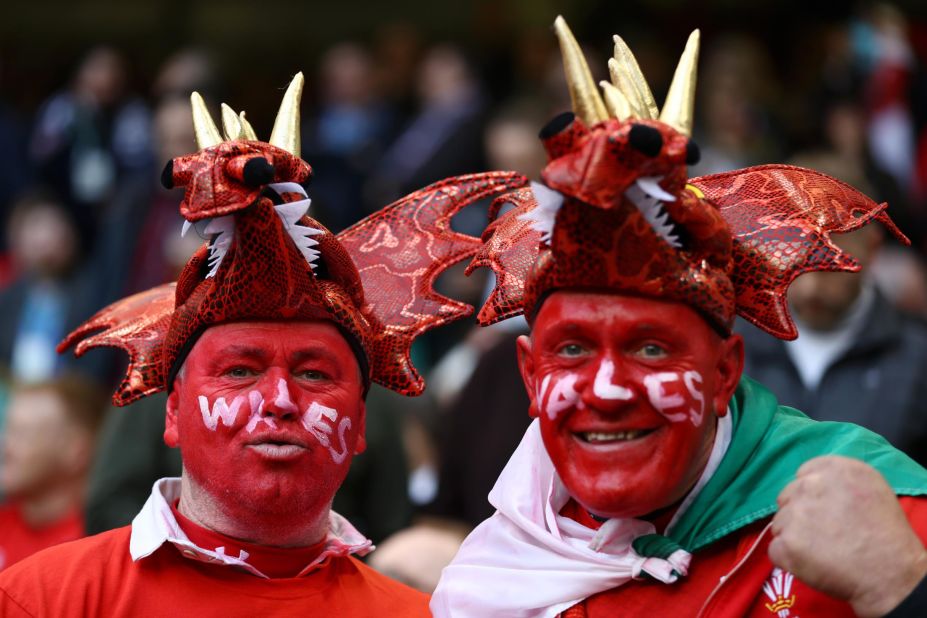 By way of example, these two Welshmen have dragons on their heads...