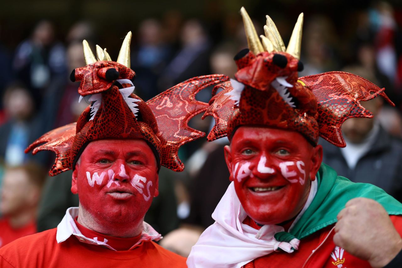 By way of example, these two Welshmen have dragons on their heads...