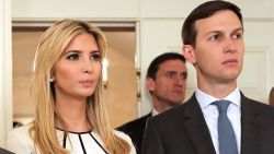 WASHINGTON, DC - JUNE 14:  (L-R) U.S. Vice President Mike Pence, Ivanka Trump and Senior Advisor to the President Jared Kushner listen to U.S. President Donald Trump deliver brief remarks in the Diplomatic Room following a shooting that injured a member of Congress and law enforcement officers at the White House June 14, 2017 in Washington, DC. Trump announced that the suspected gunman, 66-year-old James T. Hodgkinson of Belleville, Illinois, was killed in the attack. (Photo by Chip Somodevilla/Getty Images)