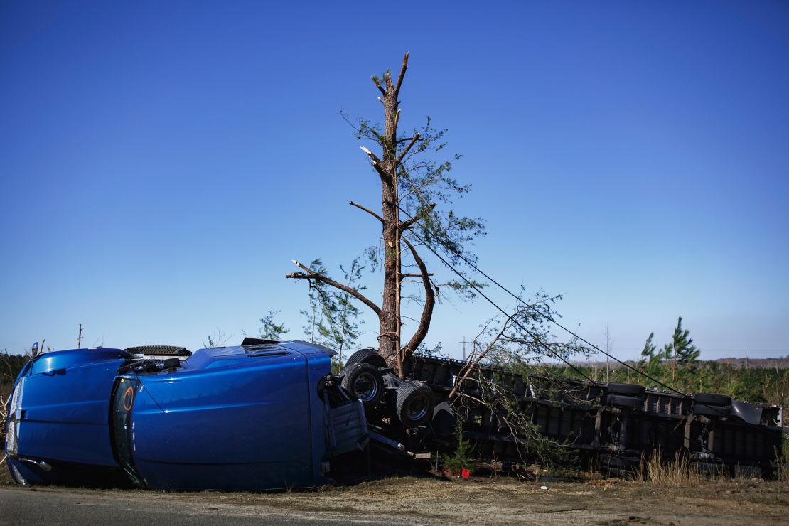 Carlton Lilly's semi-truck was found wrapped around a tree in Beauregard.
