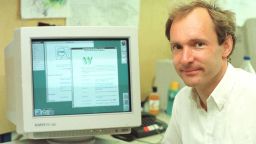 Former physicist, Tim Berners-Lee invented the World Wide Web as an essential tool for high energy physics at CERN from 1989 to 1994. Together with a small team he conceived HTML, http, URLs, and put up the first server and the first 'what you see is what you get' browser and html editor.  Date: June 11 1994