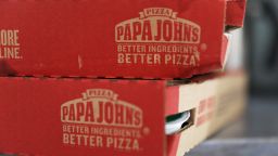 MIAMI, FL - JULY 11:  In this photo illustration, a Papa John's pizza box is seen on July 11, 2018 in Miami, Florida. The founder of Papa John's pizza, John Schnatter, apologized Wednesday for using the N-word on a conference call in May.  (Photo illustration by Joe Raedle/Getty Images)