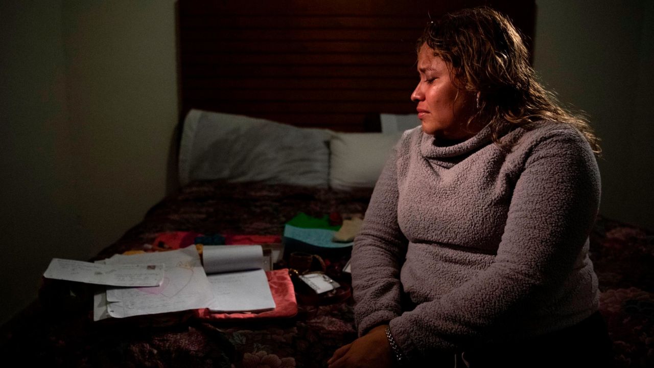 Salvadoran Luisa Hidalgo, 31, sits in a Tijuana hotel in February waiting to ask for asylum to be reunited with her 14-year-old daughter. 
