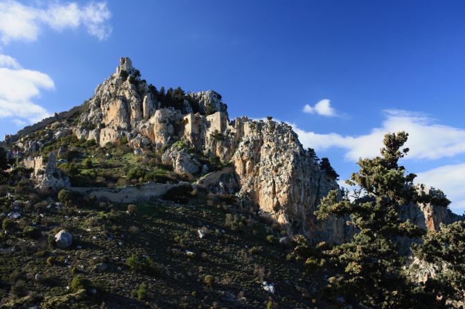 <strong>Saint Hilarion Castle. </strong>The Byzantine Saint Hilarion Castle fortifies an already-forbidding ridge in the Kyrenia mountains. 