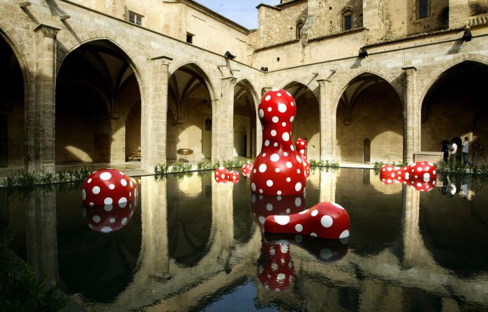 A selection of Kusama's sculptures on display at the Valencia Biennale in 2005.