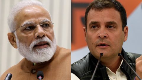 India's Prime Minister Narendra Modi (left) has more than 42 million Twitter followers. Main opposition leader Rahul Gandhi (right) has already built up a following of nearly 9 million since joining the platform in 2015.