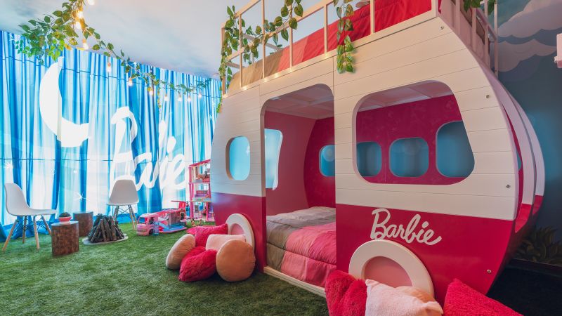 Hotel suite transformed into Barbie themed glamping experience CNN