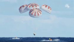 March 8, 2019 - SpaceX's Crew Dragon vehicle splash lands in the Atlantic Ocean after a successful return from the International Space Station.