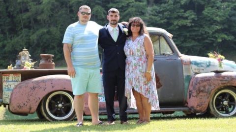 Julie Harless with her sons Jordan and Brad.