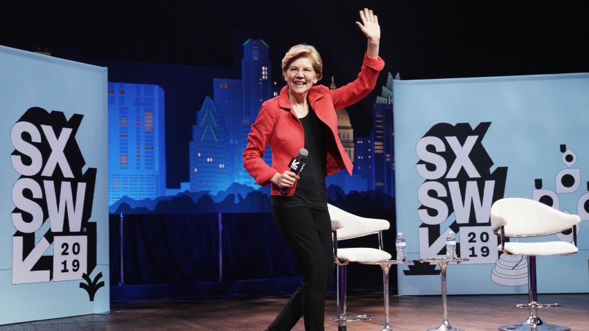 AUSTIN, TX - MARCH 09:  Elizabeth Warren walks onstage at Conversations About America's Future: Senator Elizabeth Warren during the 2019 SXSW Conference and Festivals at Austin City Limits Live at the Moody Theater on March 8, 2019 in Austin, Texas.  (Photo by Amy E. Price/Getty Images for SXSW)