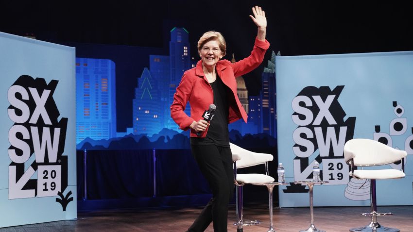 AUSTIN, TX - MARCH 09: Elizabeth Warren walks onstage at Conversations About America's Future: Senator Elizabeth Warren during the 2019 SXSW Conference and Festivals at Austin City Limits Live at the Moody Theater on March 8, 2019 in Austin, Texas. (Photo by Amy E. Price/Getty Images for SXSW)