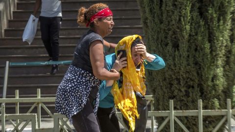 Family members of the victims react to news of the tragedy at Addis Ababa airport on Sunday.