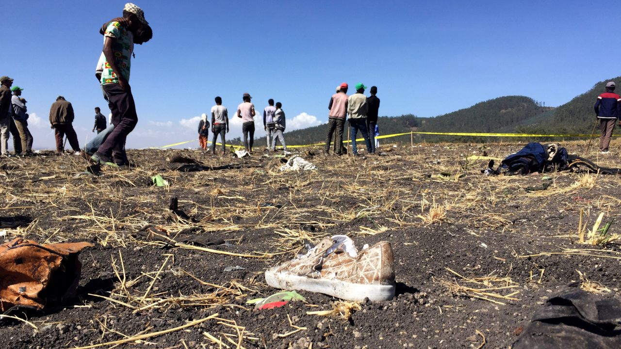 A solitary sneaker at the scene of the crash.