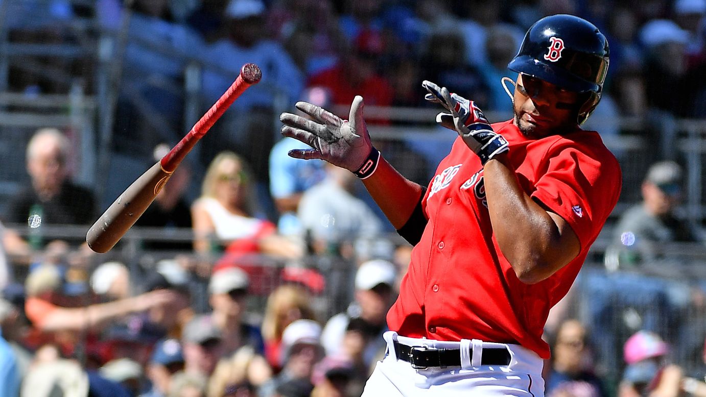 Boston Red Sox shortstop Xander Bogaerts dodges a pitch during the second inning of a spring training game against the Pittsburgh Pirates on Wednesday, March 6, at JetBlue Park in Fort Myers, Florida.