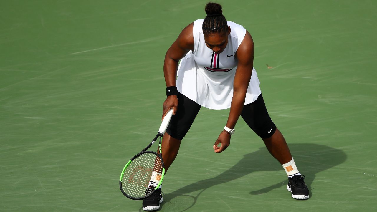 Serena Williams during her third-round match with Garbine Muguruza at Indian Wells.