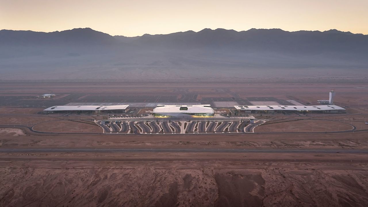 <strong>Million dollar enterprise:</strong> Surrounded by desert, this new airport cost an incredible $473.5 million to build and is spread over 1,250 acres.