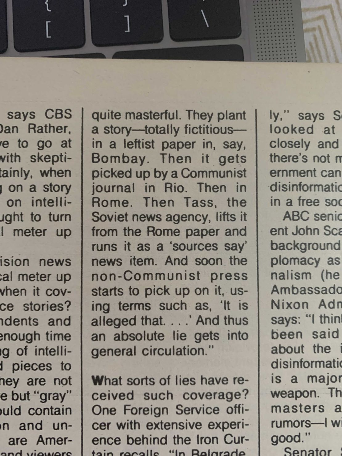 TV Guide outlines how Russian disinformation worked in 1982; in 2016, Russian internet trolls used similar strategies. 