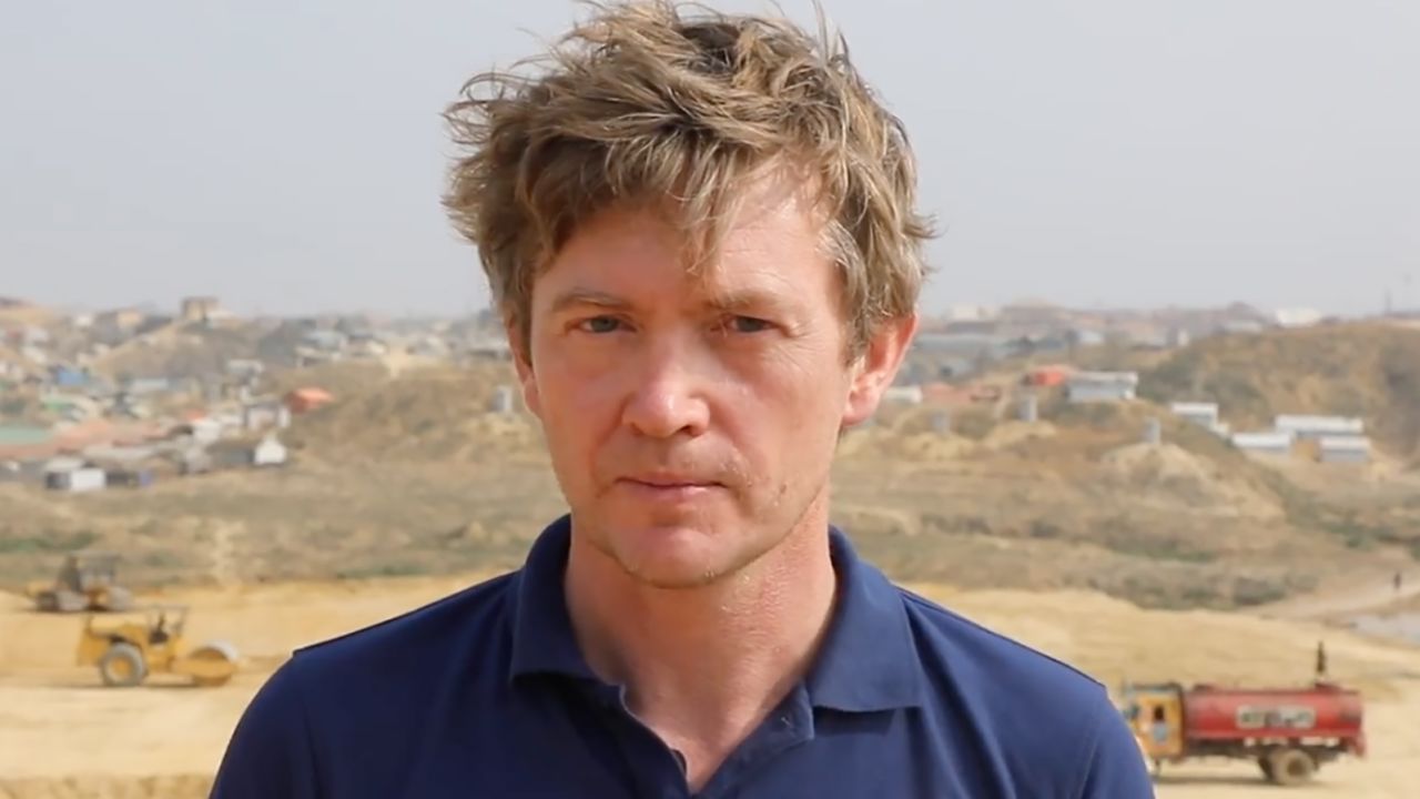 Crash victim Michael Ryan, a World Food Program employee, is pictured in a Bangladeshi refugee camp last year.