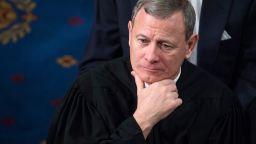 JANUARY 30: Supreme Court Chief Justice John Roberts listens to President Donald Trump's State of the Union address to a joint session of Congress on January 30, 2018.