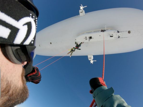 "When I was hanging under the Zeppelin, I felt like abseiling off a cloud, it did really feel bizarre," Ager recalls.