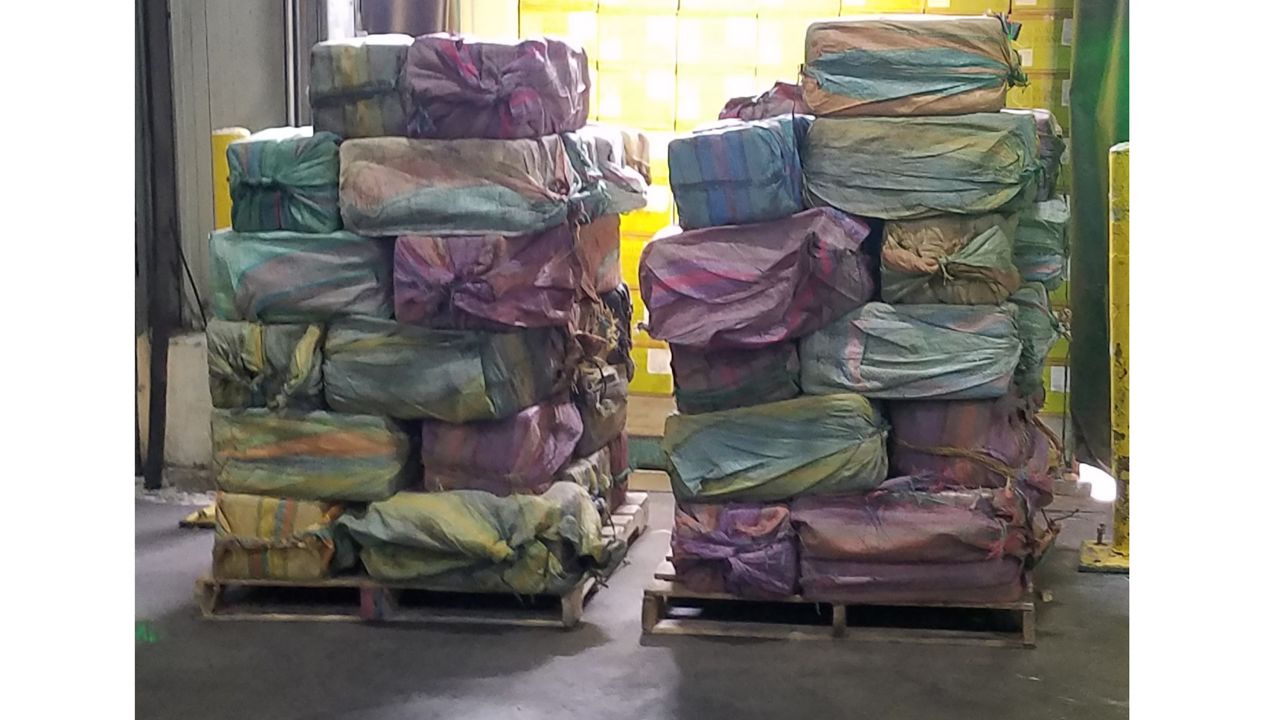 Sixty packages were removed from the container and are under investigation by authorities.