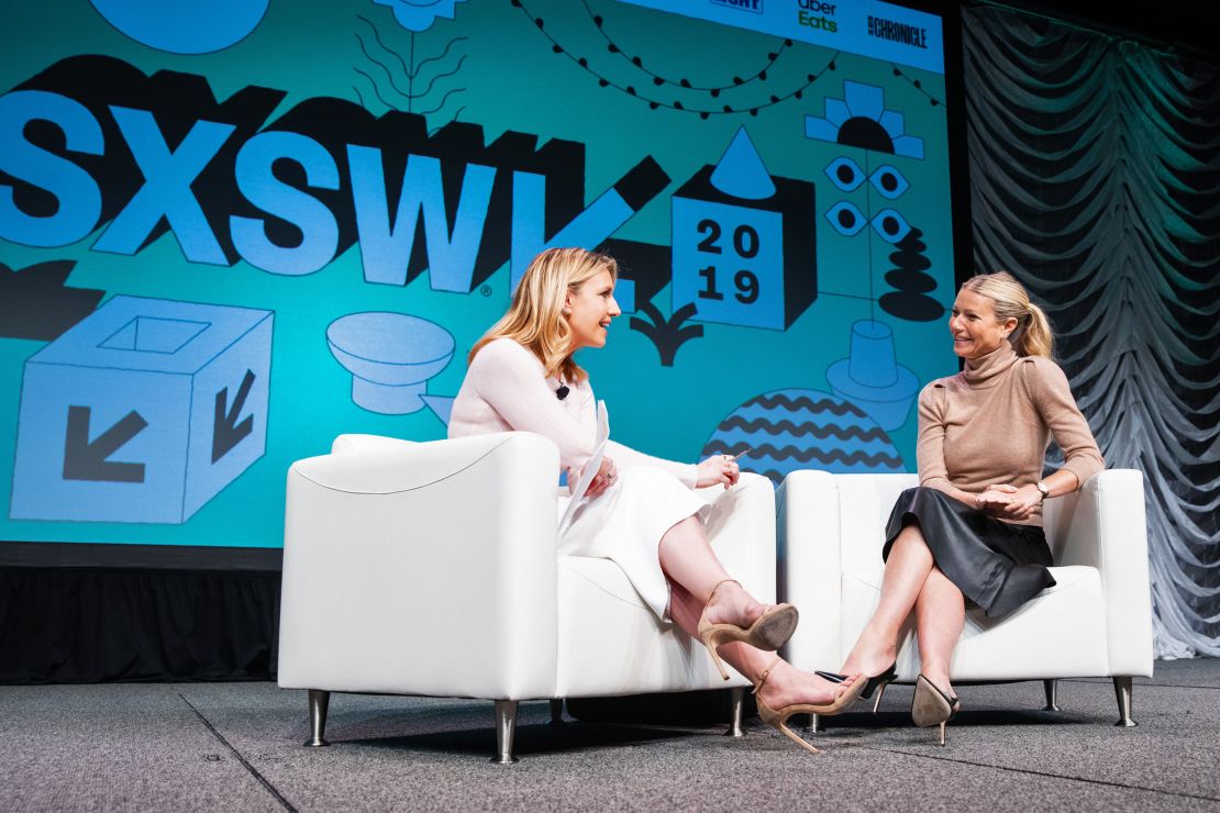 Poppy Harlow interviews Gwyneth Paltrow  at the SXSW festival in Austin.