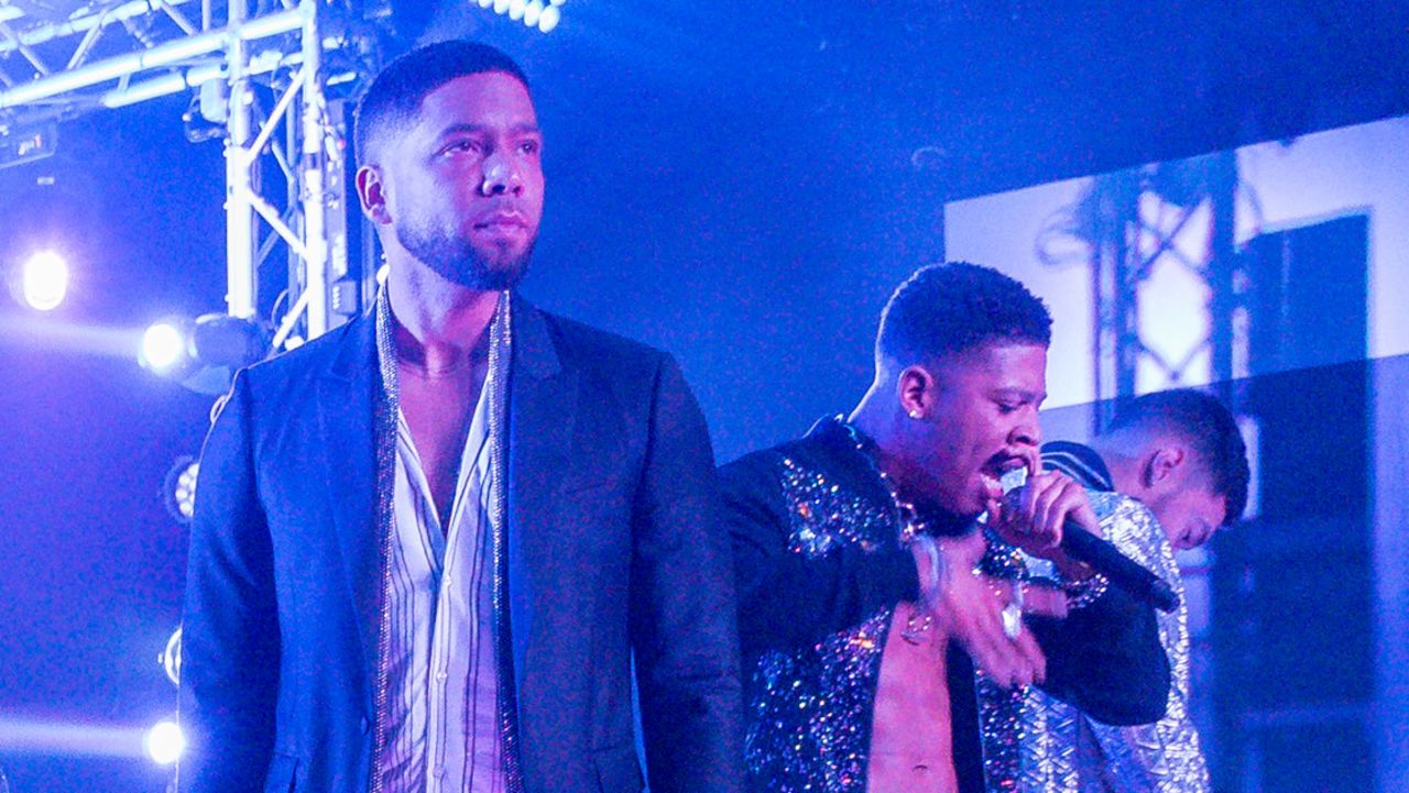 EMPIRE: L-R: Guest star Mario, guest star Tisha Campbell, Jussie Smollett and Bryshere Y. Gray in the "Had It From My Father" fall finale episode of EMPIRE airing Wednesday, Dec. 5 (8:00-9:00 PM ET/PT) on FOX. ?2018 Fox Broadcasting Co. CR: Matt Dinerstein/FOX.