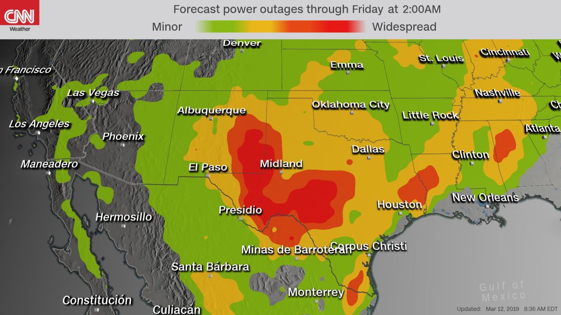 weather forecast power outage map 03122019
