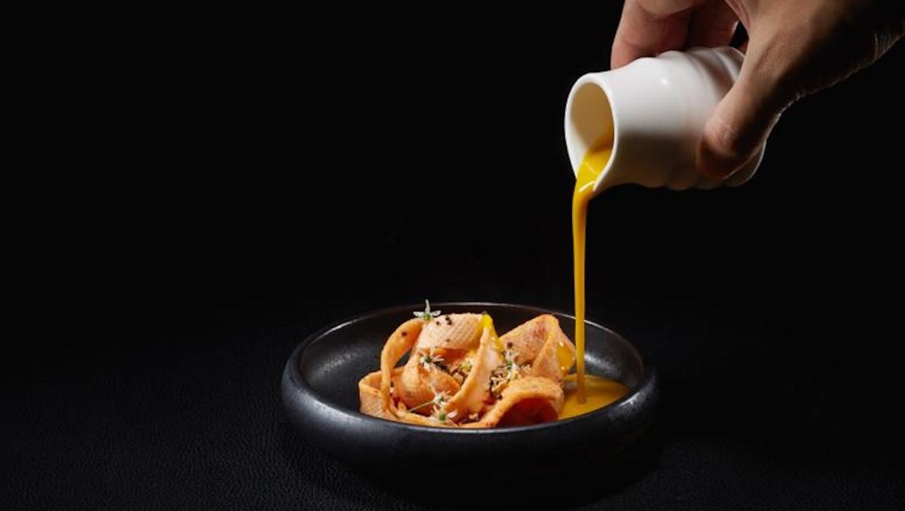 <strong>Lobster Ribbon:</strong> In this dish, lobster tagliatelle is served with pumpkin erriserry -- a traditional Kerala recipe -- and lobster oil. 