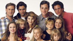 UNITED STATES - SEPTEMBER 14:  FULL HOUSE - Season Seven - Gallery - 9/14/93, Pictured, from left: Dave Coulier (Joey), Andrea Barber (Kimmy), John Stamos (Jesse), Blake Tuomy-Wilhoit (Nicky), Lori Loughlin (Rebecca), Jodie Sweetin (Stephanie), Bob Saget (Danny), Ashley Olsen (Michelle), Dylan Tuomy-Wilhoit (Alex), Candace Cameron (D.J.), Scott Weinger (Steve),  (Photo by Bob D'Amico/ABC via Getty Images)
