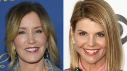 (COMBO) This combination of pictures created on March 12, 2019 shows US actress Felicity Huffman(L) attending the Showtime Emmy Eve Nominees Celebration in Los Angeles on September 16, 2018 and actress Lori Loughlin arriving at the People's Choice Awards 2017 at Microsoft Theater in Los Angeles, California, on January 18, 2017. - Two Hollywood actresses including Oscar-nominated "Desperate Housewives" star Felicity Huffman are among 50 people indicted in a nationwide university admissions scam, court records unsealed in Boston on March 12, 2019 showed. The accused, who also include chief executives, allegedly cheated to get their children into elite schools, including Yale, Stanford, Georgetown and the University of Southern California, federal prosecutors said.Huffman, 56, and Lori Loughlin, 54, who starred in "Full House," are charged with conspiracy to commit mail fraud and honest services mail fraud. (Photos by LISA O'CONNOR and Tommaso Boddi / AFP)        (Photo credit should read LISA O'CONNOR,TOMMASO BODDI/AFP/Getty Images)