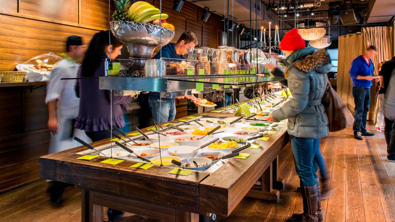 <strong>Buffet praise: </strong>Though buffets rarely get rave reviews, Hiltl's 100-choice extravaganza (with many vegan-friendly choices) is the exception. 