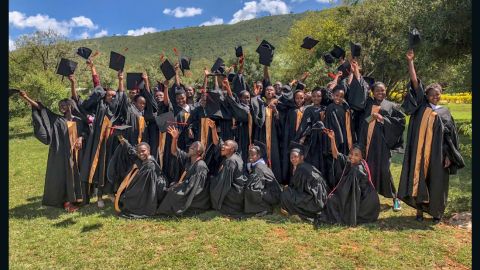 The graduating class of 2019 at Kisaruni All Girls' Secondary School, a WE Villages school in Kenya.