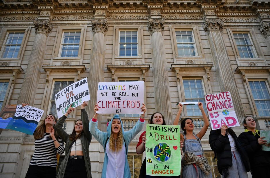 London: Students join the Youth Strike 4 Climate protest on February 15, 2019. 