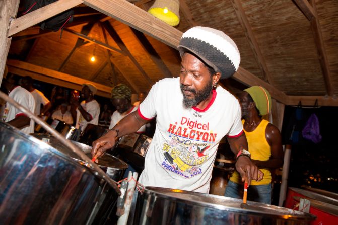 <strong>Steel drums: </strong>Local music is dominated by steel drums.