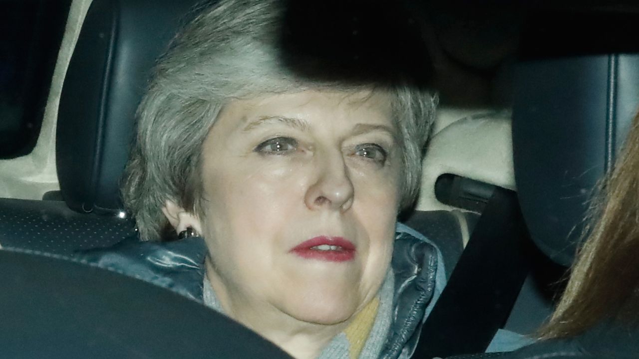 Britain's Prime Minister Theresa May leaves the Houses of Parliament on March 12, 2019.