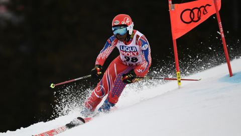 Marti competing in the giant slalom at the 2019 FIS Alpine Ski World Championships in Are.