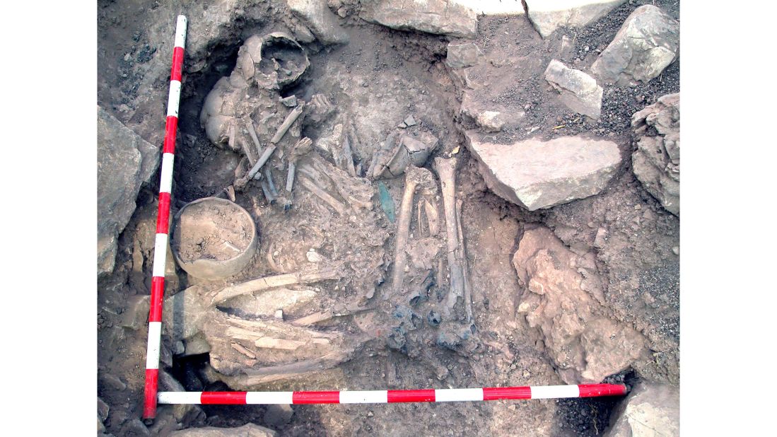 During a study of the ancient Iberian population, the remains of a man and woman buried together at a Spanish Bronze Age site called Castillejo de Bonete showed that the woman was a local and the man's most recent ancestors had come from central Europe.