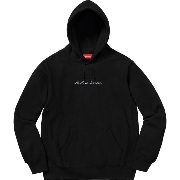 Supreme New York hoodies, such as this one from the Spring-Summer 19 collection, generally retail for $148, and can be offered at much higher prices on the resale market. The Supreme Spain one cost the equivalent of about $80.